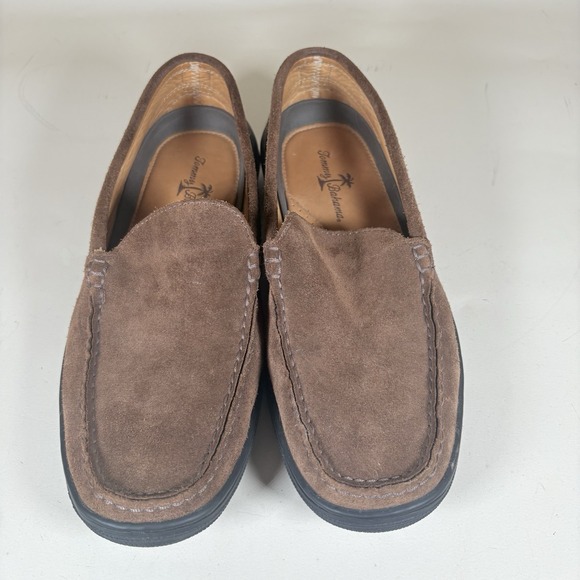 Tommy Bahama Loafers Men's Size 8 Mocha‎ Leather Suede Slip-On Boat Shoes TB294 - Picture 1 of 8